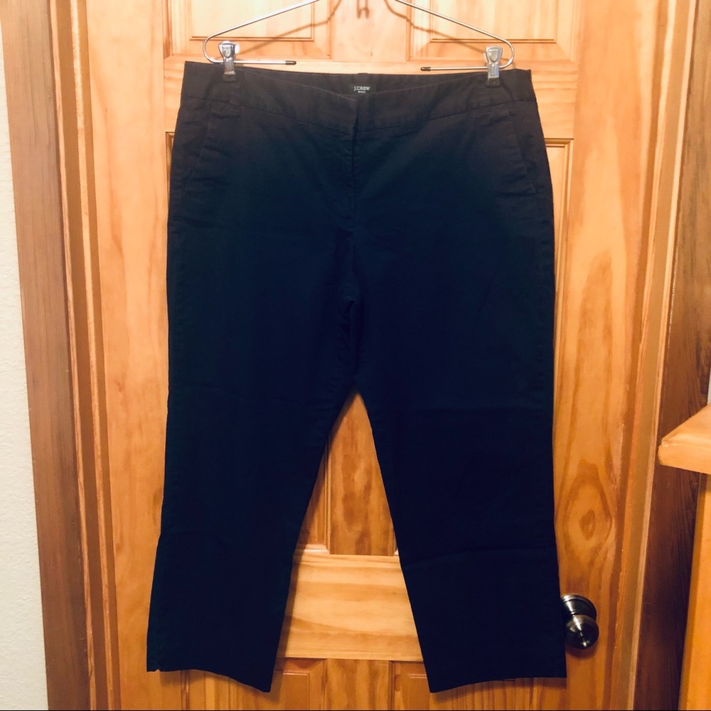 Womens J Crew Navy Cocktail Capris Cropped Pants Slacks Trousers City Fit 14